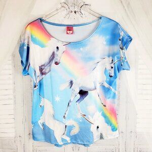 Vintage loyal army clothing Unicorn Rainbow Tee Shirt‎ Grunge